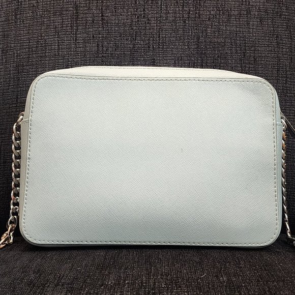 Michael Kors Women's Jet Set Crossbody Dusty Blue Leather Bag - Picture 4 of 10